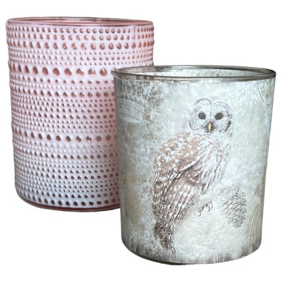 NWOT Glass Owl Candle Holder w/ Unscented Glitter Candle Ethereal - Picture 15 of 15